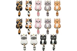 DIFLAX 14 Pezzi Ciondolo Gatto in Smalto, Gatto Charms Smalto, Ciondoli Gatto Smalto, Fai da Te, Per Collane, Bracciali, Orecchini (Gatto)