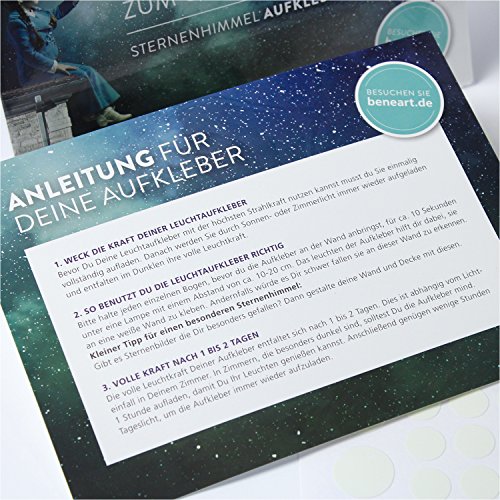 beneart® Leuchtpunkte für Sternenhimmel – 276 Stück – Leuchtsterne – Wandtattoo Punkte – Aufkleber – Sternenhimmel für Kinderzimmer & Schlafzimmer (fluoreszierender Wandsticker, leuchtet im Dunkeln) - 4