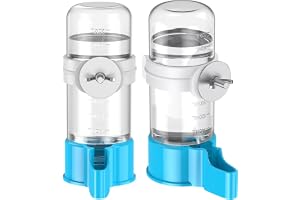 Pawfly 2-delat fågelbad, automatiskt fågelbad, vattendispenser i plast för fågelburar, blå vattendispenser för parakiter, nymfparakiter, undulater, oskiljbara (inte för F