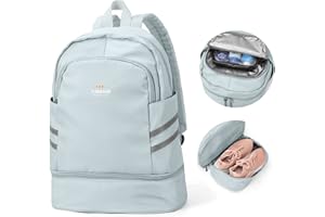 SZLX Gym Backpack for Women with Shoes Compartment & Wet Pocket Foldable Carry On Backpack Large Travel Laptop Backpack Waterproof Casual Daypack School Bag Sports Backpack Gym Bag for Swimming Yoga