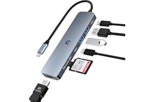 OBERSTER Hub USB C Adattatore, 7 in 1 Multiporta USB C Hub con HDMI 4K, 3 USB 3.0, USB-C 3.0, 100W PD, Lettore SD/Micro SD Compatibile Per MacBook Pro/Air, Laptop e Altri Dispositivi USB C