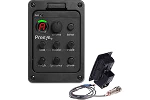 JUNBYUHU Préamplificateur de Guitare 3 Bandes EQ pour Guitare Acoustique Equalizer Un Bord du Preamp Pickup Tuner Outil de Guitare
