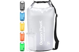 Henrycares Dry Bag wasserdichte Tasche, 20L 10L 5L 2L Wasserdichter Packsack mit Schultergurt und Wasserfester Handyhülle, Schwimmen, Baden, Strand, Kanu, Stand Up Paddling, Tauchen
