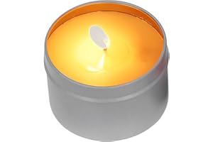 ASIXXSIX Bougie D'urgence 24 Heures, Coupe-vent, étanche, sans Fumée, à Combustion Lente, Cire D'abeille, Bougie de Survie Lumineuse Longue Durée pour Camping, Randonnée, Fournitures Essentielles(Argent)