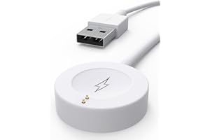 Sinoacc Ładowarka do Fossil Gen 6, Gen 5, Gen 5E, Gen 4 Smartwatch Charging Cable Cord for Emporio Armani, Skagen falster 2, Misfit Vapor 2, Diesel Guard 2.5, Michael Kors Runway 1 m, biała