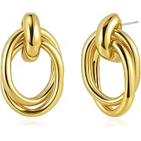 Klobige Goldene Creolen Für Frauen – Anlaufgeschützt, Hohl & Leicht, Trendige Ohrringe, Wasserfest