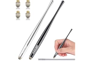 AULEEP Eingabestift Stylus Touchstift for Touch Screen 2 Pack with 4 Nanofiber Tips Stylus für Handy, Tablets, iPads, Kindles