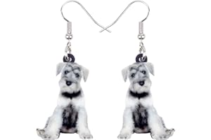 DUOWEI Acrylic Schnauzer Terrier Dog Earrings Cute Pet Dog Dangle Drop Jewelry for Women Teens Girls Lovers Charms Gifts