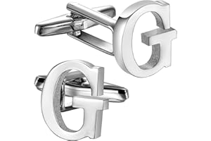 Hawson Gemelli da uomo con lettera A-Z Capital placcati in argento, per matrimonio formale, regalo aziendale, con smoking
