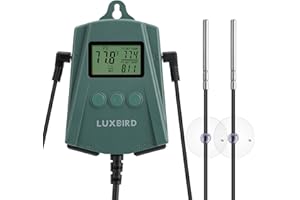 ‎LUXBIRD Luxbird Digitaler Temperaturregler, Heizmatten Thermostat, Heizmatten Controller für Pflanzen, Keimung, Saatgut, mit 2 Fühlern und 2 Ausgängen LB-2SC EU Stecker (Max 250W pro Steckdose)