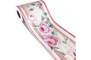 MEBOEM Self Adhesive Elegant Purple Floral Rattan Patten Wallpaper Border Peel Stick Wall Ceiling Decorative Sticker Waterproof 10cm X 10meters