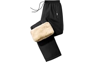 Yuson Girl Pantaloni Sportivi da Uomo Invernali Impermeabile Pantaloni Tuta Casual Pantaloni da Jogger in Pile Inverno Pantaloni a Gamba Dritta con Coulisse e 2 Tasche con Zip