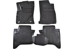 J&J AUTOMOTIVE | Tapis De Sol en Caoutchouc 3D Exclusive Compatible avec Hilux 4 Pick Up Depuis 2016, Bord Haut, Inodore, Noir, Antidérapant
