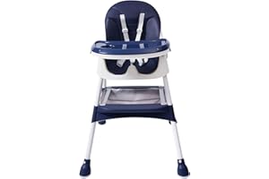 HarBin-Star Kids Hochstuhl, Baby Hochstühle ab Geburt， Kinderhochstuhl mit Tablett für essen, Baby essen Stuhl, Höhenverstellbar, Einfach zu Reinigen, 78x60x94 cm (Blau)