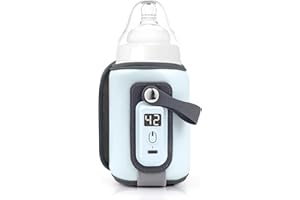 SHUANGTUO Portable Baby Bottle Warmer Bag, USB Bottle Warmer Heater, 5 Gears Adjustable Bottle Warmer Cover with LCD Display for Milk and Food