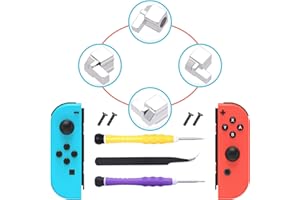 FYOUNG [Nueva versión] Pestillos de repuesto compatibles con Switch/Switch OLED JoyCon, kit de herramientas de reparación de hebillas de bloqueo compatible con Switch JoyCons con destornilladores y pinzas