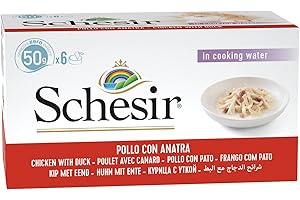 Schesir Nourriture pour Chat Natural Poulet et Canard Multipack 6 x 50 g (1 x 300 g)