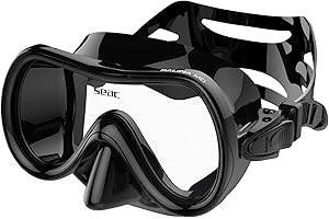 Seac Salina MD SLT, Snorkel Mask with Hypoallergenic Siltra Mask Body and Mask Buckles with 2 Buttons
