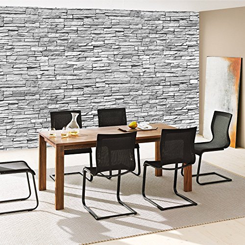 Fototapete Stein – ALLE STEINMOTIVE auf einen Blick ! Vlies PREMIUM PLUS – 400×280 cm – ASIAN STONE WALL No. 2 – GREY – Steintapete Wandbild Steinwand Steintapete Asia Stone Asien – no. 139 - 7