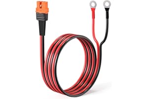 ELFCULB XT60i a cable de terminal de anillo O, cable conector hembra XT60i de 12 AWG a anillo O, con cable puro estañado, para batería RC, estación de energía solar portátil y panel solar (5 pies)