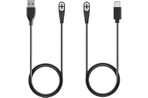 TwinkleHom 2 Pack Magnetic Charging Cable for Shokz Aftershokz Aeropex AS800/Shokz OpenRun Pro/OpenRun/OpenRun Mini/OpenComm - Fast Charger Cord 100cm/3.3Ft (USB A Port+USB C Port)