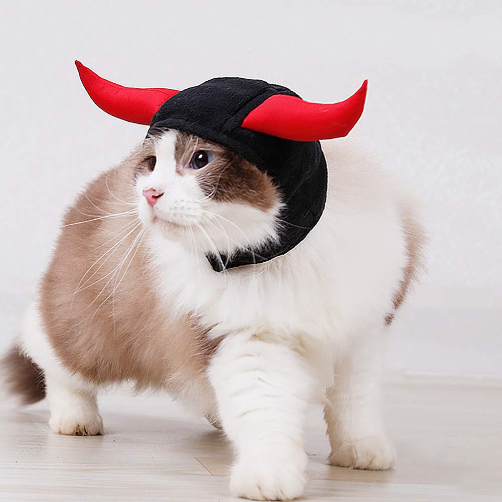 Halloween Animali domestici Costume Decorazioni per Cucciolo Gatto Cani Cappelli Ali di pipistrello (Cappello Leone… - immagine 3