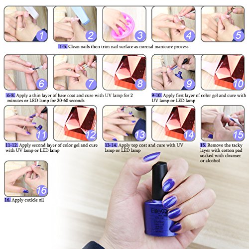 Elite99 UV Nagellack Nail Gel Polish Farbgel Nagelgel Regenbogen Effekt Gelish(5x Stuecke) - 3
