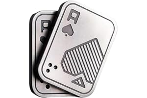 BLOOMIQUE Metal Fidget Toys, Fidget Slider Toy Metal Poker Push Card Magnetic Push Card Cursor Rollers Adult Sensory Relieve Pressure Stress Portable Office Desk Toy Gifts for Boyfriend and Father(A, Silver)