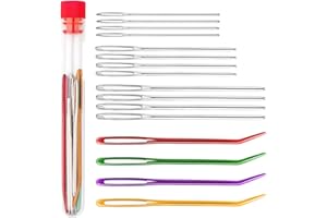 Large Eye Sewing Needles, SAREAL Embroidery Needles for Hand Sewing, Assorted Sizes, Big Eye Hand Sewing Needles for Sewing Act Crafts (2Style-16PCS)