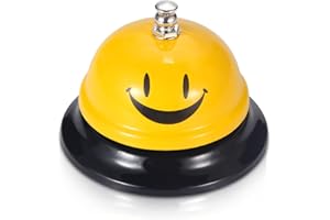 Dzxin Timbre de Recepción, Timbre de Escritorio, Timbre de Llamada, Timbre de Servicio con Sonido Claro para Restaurante, Cocina, Hotel, Bares (Amarillo)