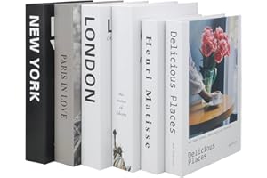 WOKICOR 6 sztuk Mody Dekoracyjne Książki, Dekoracyjne Książki Do Dekoracji Domu, Nowoczesne Książki Dekoracyjne Twarda Okładka, Wystawa Książek Do Nowoczesnej Dekoracji Salonu (A)