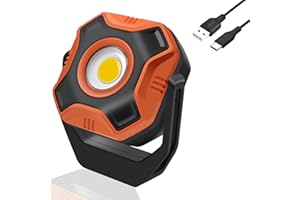 ENUOTEK Lampada da Lavoro Torcia Ispezione a LED 6000K 7W, Ricaricabile Portatile Torcia LED con Batterie al Litio, Lampade di ispezione con Magneti Potenti, IP65 per Riparazione Garage Officina Campeggio