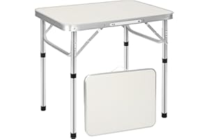 Youyijia 2FT Camping Table Folding Picnic Table Adjustable Height Multipurpose Party Dining small camping Table Lightweight with Carry Handle for Catering Buffet and Garden