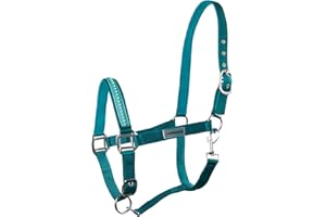 Horsenjoy Halfter Glitter Strass - Steine Pferdehafter Crystal Stallhalfter (Pony, türkis)