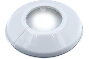 KNM TRADE Rosone singolo per tubi di riscaldamento, in polipropilene bianco, rosette per termosifoni, tubo in rame (22 mm)