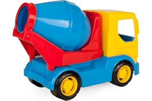 Wader 35313 Tech Truck Hormigonera con Tambor Giratorio y Ejes de Acero estables, Aprox. 23,5 x 11,5 x 17 cm, a Partir de 12 Meses, Juegos creativos