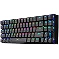 Redragon Wireless Mechanical Gaming 60% Compact 70 Key Tenkeyless RGB Backlit Computer Keyboard with Red Switches for Windows PC Gamers
