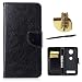 Produktbild Motorola Moto Z Play Hülle, Motorola Moto Z Play Schutzhülle Leder Hülle, Alfort 3 in 1 Flip Wallet Fashion Design Dual Use Falten Premium PU Leder Tasche Case Cover Folio Mappen Kasten Abdeckung für Motorola Moto Z Play 5.5" Smartphone Funktion Unterstützte Telefone ( Schwarz ) + Netter Staub Stecker + Alfort Schwarz Stylus Pen