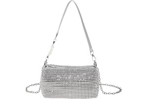 DMNQ Sac Soirée Argenté Femme Pochette à Bandoulière Pailleté Avec Thé Parfumé