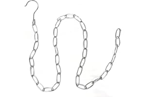 KOMIRO Market Shop Display 47" 120cm Long Silver Metal Chain with Hook Hanging Clothes