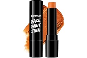 BADCOLOR Orange Face Body Paint Stick, Cream Blendable Eye Black Full Body Paint Makeup for Halloween SFX Makeup Cosplay Joker Zombie Vampire Costume Parties