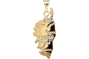 BIG BANG BIJOUX Pendentif carte Corse Plaqué Or 18 carats - Neuf