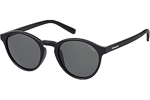 Polaroid - PLD 1013/S, zaokrąglone okulary przeciwsłoneczne męskie, polaryzacyjne, lekki materiał, dołączone etui ochronne