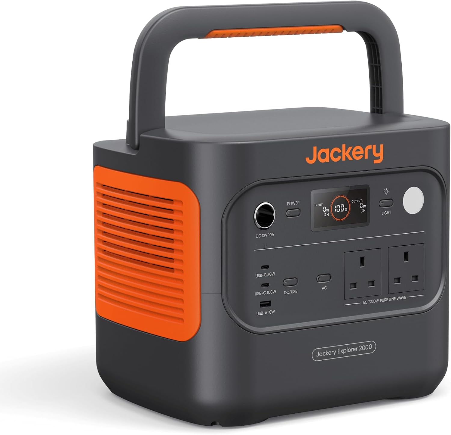 Jackery Explorer 2000 v2 Portable Power Station, Lighter & Smaller 2kWh LiFePO4 Solar Generator, 2200W/2042Wh for Road Trips/RVing/Outdoor Camping/Daily Energy Storage/Emergency Backup