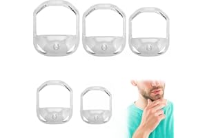 BUTYEAK Modelli per Styling Barba Trasparenti, Pizzetto Modello da Barba, Modello per lo Styling Della Barba, Modelli da Barba da Uomo, 5 Diverse Dimensioni, per Uomo Rifinitura, Styling Barba