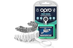 Opro protège-dents de nuit recommandé par les dentistes pour le grincement des dents, le bruxisme et l'ATM. Sommeil réparateur. Avec étui de protection dentaire antimicrobien