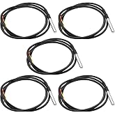 5 Pieces DS18B20 Temperature Sensor, 1m Cable Waterproof and Accurate, &plusmn;0.5&deg;C Accuracy, Compatible with Arduino, Raspberry Pi