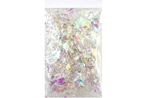 Bomoya Escamas de lentejuelas iridiscentes con purpurina colorida de papel fluorescente de resina epoxi accesorios de manicura para bricolaje, brillantes gruesos para resina de fundición de resina