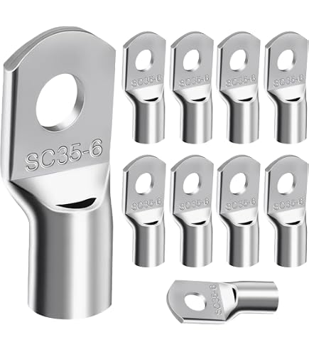 Kalitec DR35-16 Lot de 10 cosses à sertir 35 mm² M16 I Connecteur conforme à la norme DIN 46235 I Fabriqué en Allemagne Kalitec DR35-16 Lot de 10 cosses à sertir 35 mm² M16 I Connecteur conforme à la norme DIN 46235 I Fabriqué en Allemagne