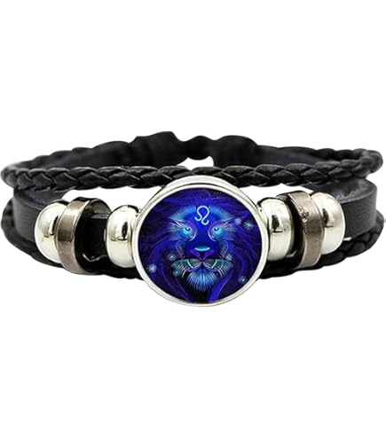 Bracelet Constellation Du Zodiaque En Cuir - Unisexe, Ajustable, Pendentif Phosphorescent, 12 Signes